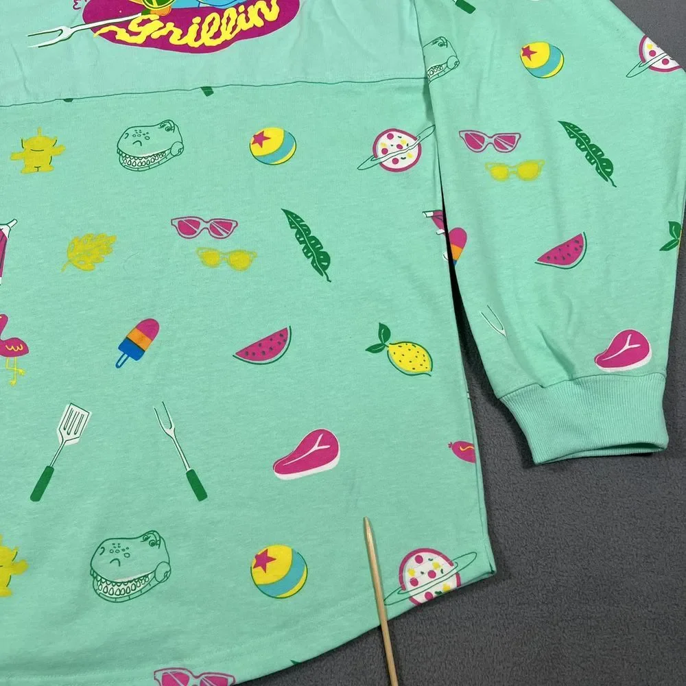 Disney‎ Toy Story Summer Splash Spirit Jersey Adult L Green Chillin Woody Bunny